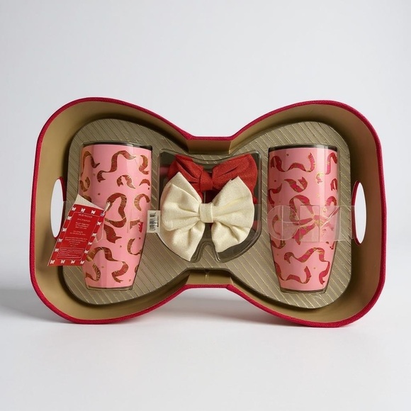Petal & Pearl Velvet Set - Elegant Travel Mugs & Hair Bows - New With Tags - Picture 2 of 9